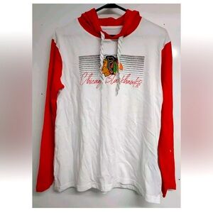 NHL Official Chicago Blackhawks Womens White & Red Hoodie NWT